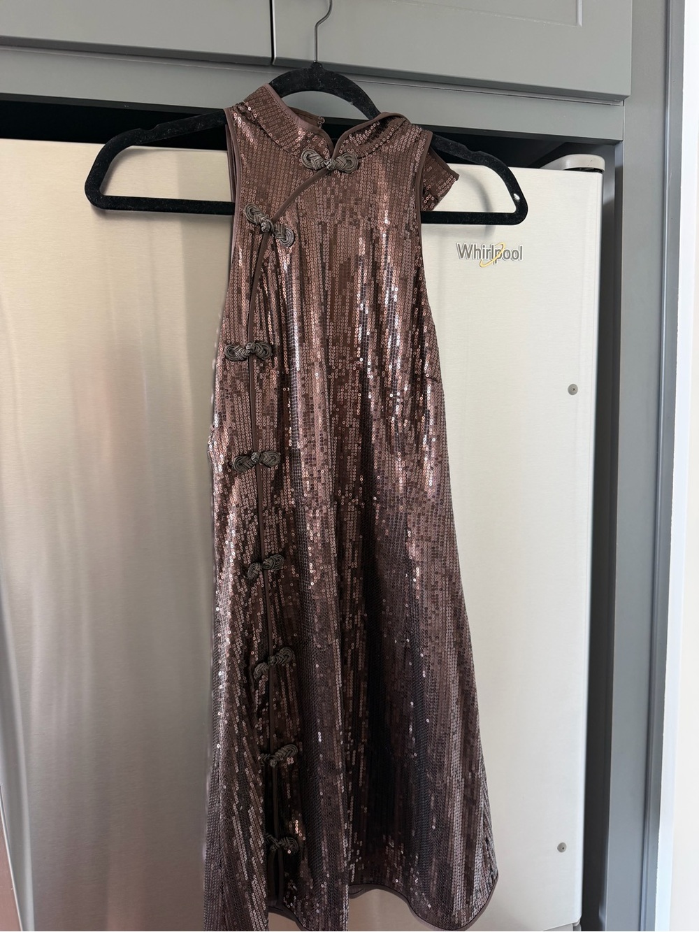 SAU LEE Sequin Dress in Brown